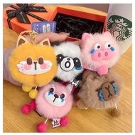 GANTUNGAN TSB Cute Keychain Animal Motif Keychain Accessories Animal Cry Bag Keychain Feather Keycha