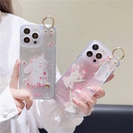 For OPPO R11 R11S Plus R15 R17 Pro R15S Casing Cartoon Melody Kuromi Rabbit Pattern Wrist Strap Phone Holder Case Camera Protection Soft TPU Transparent Cover