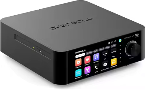 Eversolo Play | 110W X 2CH Music Streamer with Amplifier & DAC | 5.5" LCD Touchscreen, Room Correcti