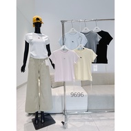 Slim t-shirt - 9696 - Horse embroidery - stretch cotton