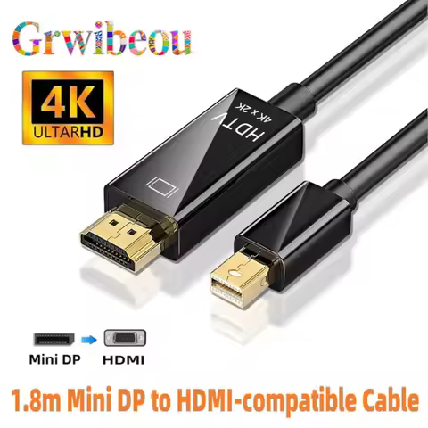 4k Mini DP to HDMI-compatible Cable Adapter 1.8M for MacBook Pro Air Mini DisplayPort Thunderbolt to