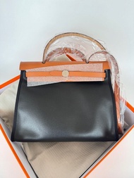 Hermes Herbag 31 防水黑 noir/écru/noir/nature PHW