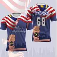 Malaysia Day "68" Theme T-shirt "MALAYSIA DAY" Number "68" Printed Top