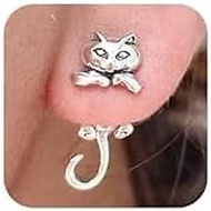 Cute Animal Bite Earrings Fun Unique Earrings for Women Whimsical Jewelry 3D Clay Dinosaur Cartoon F