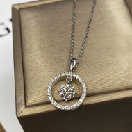 French Circle Diamond Circle Circle Necklace Female Ins Light Luxury High-End Fashion Clavicle Chain