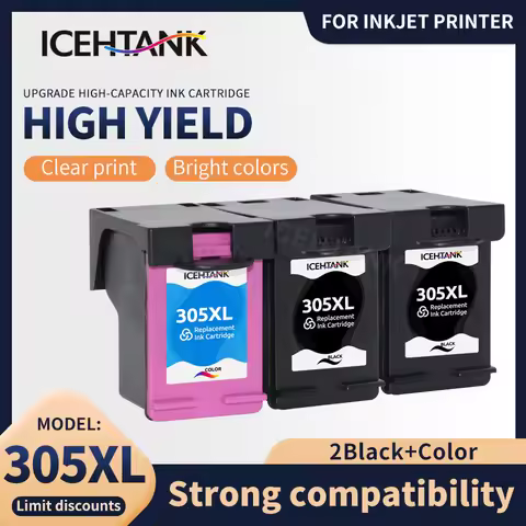 Icehtank 305XL Compatible Ink Cartridge Replacement for Hp 305 Xl hp305 for HP Deskjet 2710 Deskjet 