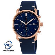 Fossil FS5404 Commuter Chronograph Blue Dial Leather Men's Watch