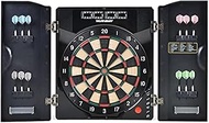 Electronic Dartboard Set, LED Electric Digital Dart Boards with Wooden Cabinet & 12 Darts, Automatic
