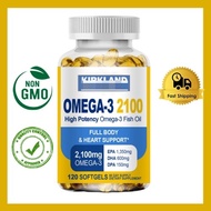 K-I-R-K Omega-3 Supplement - 120 Capsules - Supports Cardiovascular, Brain, Eye, and Joint Health