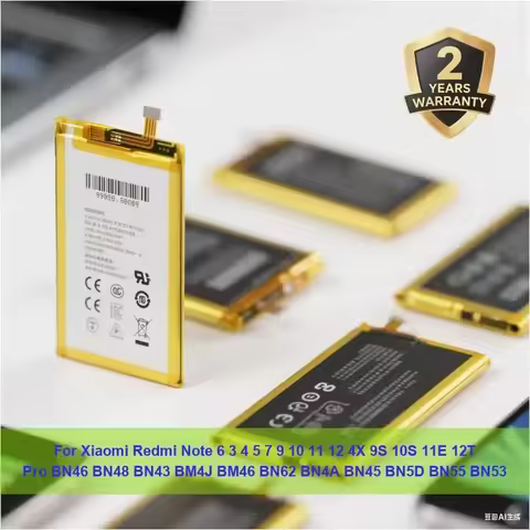 Battery For Xiaomi Redmi Note 6 3 4 5 7 9 10 11 12 4X 9S 10S 11E 12T Pro BN46 BN48 BN43 BM4J BM46 BN