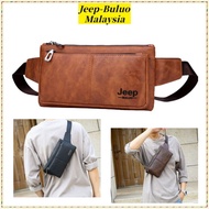JEE BULUO Men Pouch Man Waist Chest Cross Body Bag Leather Waterproof Beg Pinggang Dada Silang Sling