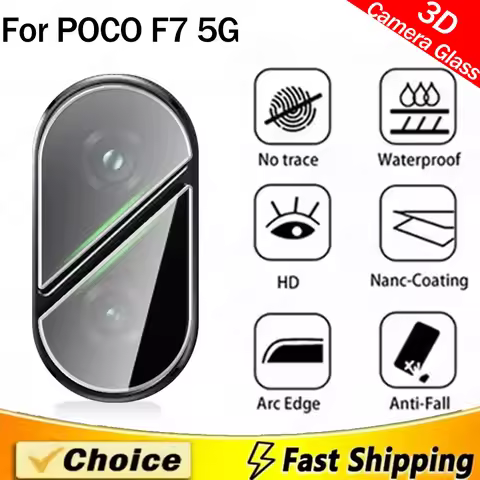 3D Clear Screen Camera Glass For Poco F7 5G Case Lens Protector Cover For Xiaomi PocoF7 Little Poxo 
