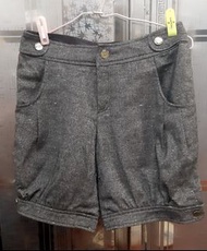 全新 《瑪之蜜 MA.TSU Mi》灰色金蔥燈籠短褲  有襯裡腰圍28吋長42cm(較一般短褲長)