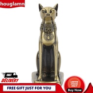 Houglamn 5.9  Metal Egyptian Cat Ancient Bastet Goddess Collectible Figurine for Furnishing Ornaments Desktop Decor