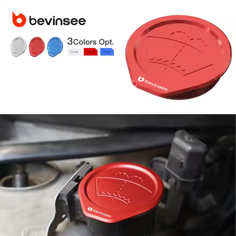 BEVINSEE Aluminum Washer Fluid Reservoir Cap for BMW E46 320i 323i 325i 330i 320d 330d, Replace for 