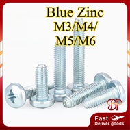 Galvanized pan head cross triangle tooth self-locking screw round head self-tapping screw M3/M4/M5/M