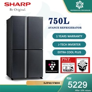 SHARP 4 Door 750L J-Tech Inverter Avance Refrigerator - SJF921VMSS Fridge Peti Ais Peti Sejuk
