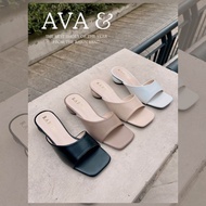 ✅ รุ่นใหม่ มาแรง ! [ Ava ] รองเท้าส้น macaron ความสูง 1 นิ้ว ทรงสวย เก็บหน้าเท้าได้ดี
