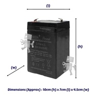 𝟔𝐕 𝐁𝐚𝐭𝐭𝐞𝐫𝐲 𝟒.𝟓𝐀𝐇 Aaa Kereta Elektrik Basikal Skuter Basikal Bateri Boleh Dicas Semula/Bateri 6V Bateri Kereta Mainan Cas Semula