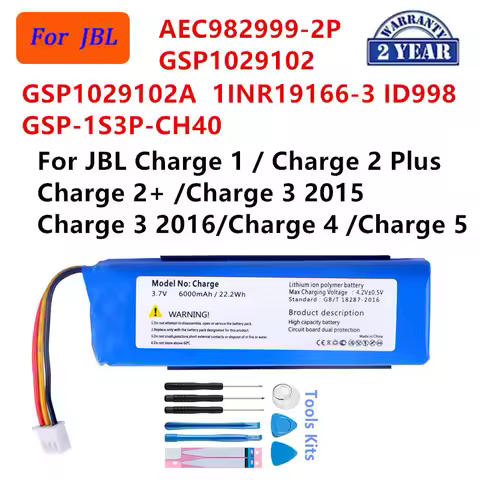 GSP1029102 GSP-1S3P-CH40 AEC982999-2P Replacement Battery For JBL Charge 2 Plus charge 3 Version cha