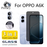 3 in 1 OPPO A6K Anti-Spy Privacy Tempered Glass Screen Protector Anti-peeping Film For OPPO Reno 15 
