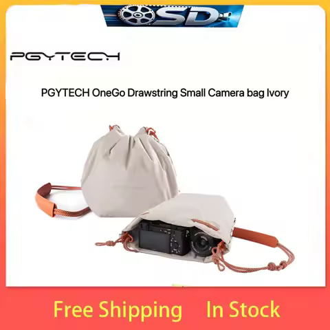 PGYTECH OneGo Small Camera Bag Ivory Drawstring Portable Compact Storage Case for Photography Equipm