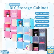 HOMEPLUS Korean DIY 2 Cube Cabinet Bedside Cabinet Plastic Almari Cube Plastik Serbaguna Kabinet Baju DIY