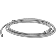 AN6 Fuel Line Hose 6AN 12ft Vacuum Hose Automotive Fuel Hose PTFE Rubber,Stainless Steel Silver Tone