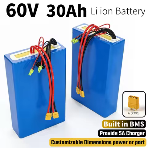 Chi Neng-17S 60V 30Ah lithium ion li ion battery for Golf Cart RV Backup Power + 5A charger