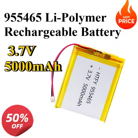 955465 3.7V 5000mAh Li-Polymer Rechargeable Battery for Portable DVR Dash Cam GPS PSP PDA Compatible