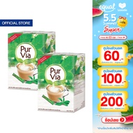 [2 กล่อง] Pur Via เพอร์เวีย ผลิตภัณฑ์ให้ความหวานแทนน้ำตาลจากหญ้าหวาน ขนาด 100 ซอง 0 แคลอรี
