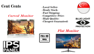【READY STOCK】Straight Curved Monitor 24/27/32 Inch Full HD 144Hz Led Gaming Monitor High Refresh Rate Surface Wide View