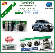 LUCAS ไดชาร์จ ISUZU dmax06-12 4JK/4JJ 80A 7pk ยี่ห้อ LUCAS (ของใหม่จากโรงงาน สินค้าประกัน6เดือน) โป