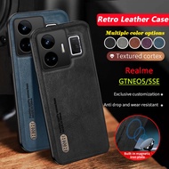 Casing For Realme GT NEO 5 SE GTNEO5 Phone Case For RealmeGTNOE5 GTNEO5SE GT3 Retro Leather Soft Silicone Edge Back Cover