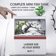 sale Aquarium Mini Lengkap Dengan Filter + Lampu LED / Aquarium
