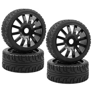 4pcs RC Buggy Tires Mounted 17mm Hex Solid Wheels OD 102mm for 1/8 HSP Arrma Typhon HPI Losi 8IGHT K