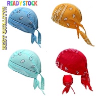 bandana kain tutup kepala serban turban Women Men Bandana Hat Cotton Unisex Durag Print Cap Fashion Pirate Head Scarf