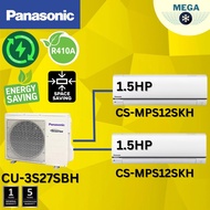 PANASONIC MULTI-SPLIT AIR COND R410a INVERTER [ OUTDOOR 3.0HP ] + [ INDOOR 2 UNIT 1.5 HP ]
