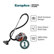 EuropAce 2000W Multi-Cyclone Canister Vacuum Cleaner | EVC3201W | Bagless Design, HEPA + Sponge Filt