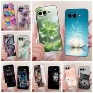 For Google Pixel 9A Case Pixel9 Pro Stylish Clover Lotus Painted Cover Soft TPU Phone Case For Googl