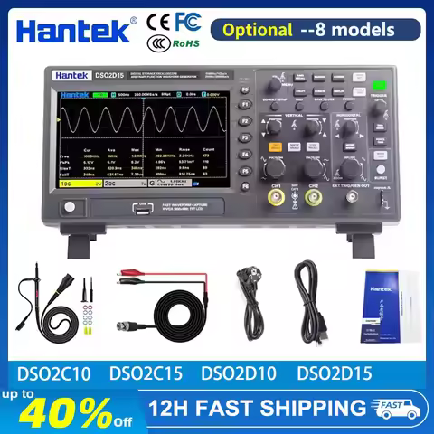 Hantek DSO2D15 Digital Oscilloscope DSO2C10 2D10 2 Channels 150MHz Osciloscópio 25MHz Signal Generat