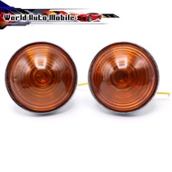 Round Side Dimmer Wire Type 2pcs Orange Lens Jeep Willys CJ3 CJ5 CJ6 CJ2A CJ3A CJ3B Year 1945-1975