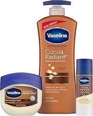 Vaseline Intensive Care Cocoa Radiant Lotion, 20.3 oz Bundled with Moisturizing Healing Jelly Butter
