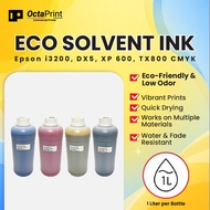 [FAST SHIPPING] High Quality Eco Solvent Ink Epson i3200, DX5, XP 600, TX800 CMYK 1 Liter