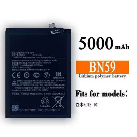New High Quality BN59 5000mAh Battery For Xiaomi Redmi Note10 Note 10 Pro 10S Note 10pro Global + Fr