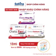 Set of 3 Chela FerrTM Forte(11,4g) - Chela Calcium D3 36,6mg-Chela-Mag B6 19,4g (Olimp Labs). Health