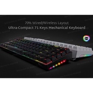 [Hot Swappable] RK71 RGB Real Mechanical Keyboard Gaming Bluetooth Wireless 71 Keys RGB RK 71 Hot Sw