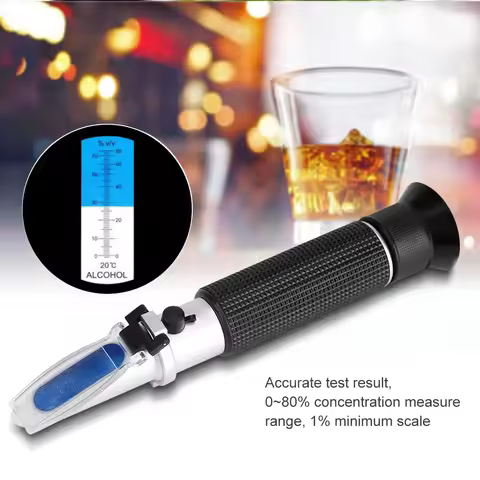 Alcohol Refractometer Professional Handheld Alcohol 0‑80% Test Refractometer Tester Meter Measure In