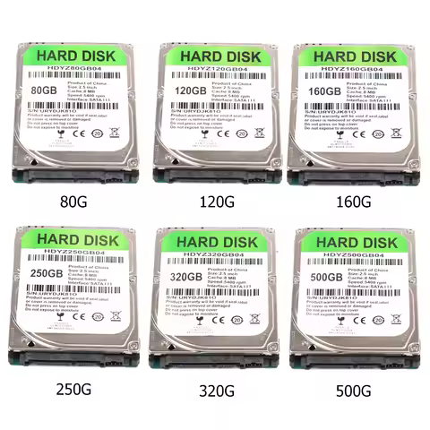 2.5 Inch Sata Iii 5400 Rpm Hard Drive With 80Gb 120Gb 160Gb 250Gb 320Gb 500gb Internal Hdd For Lapto
