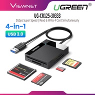UGREEN CR125 4-IN-1 SUPER SPEED USB 3.0 USB-A TO SD | TF | CF | MS SLOT CARD READER 50CM (UG-CR125-3